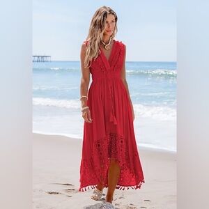 Cupshe Red High Low Dress